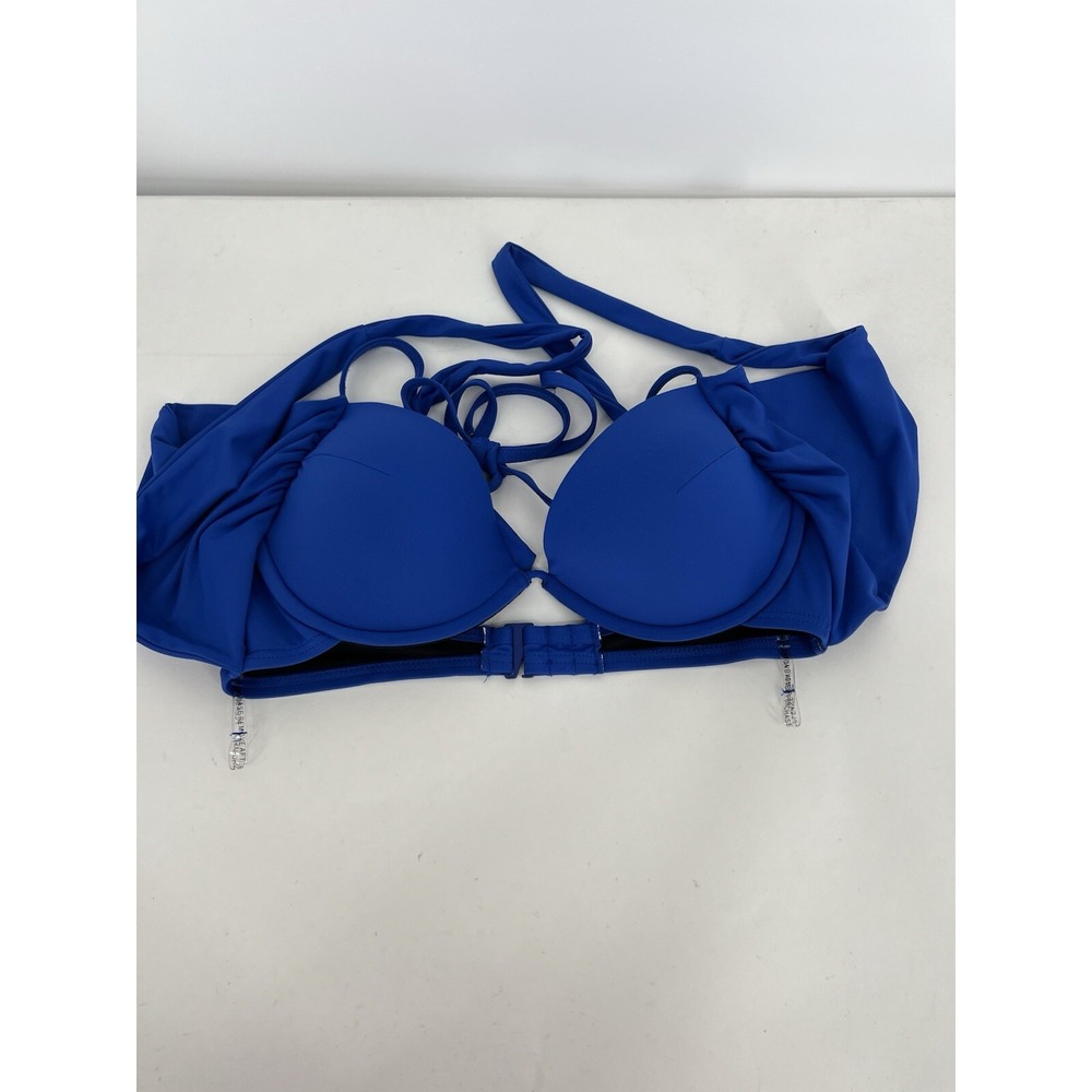 Carmen Marc Valvo Bikini Swim Top‎ Royal Blue Size Small